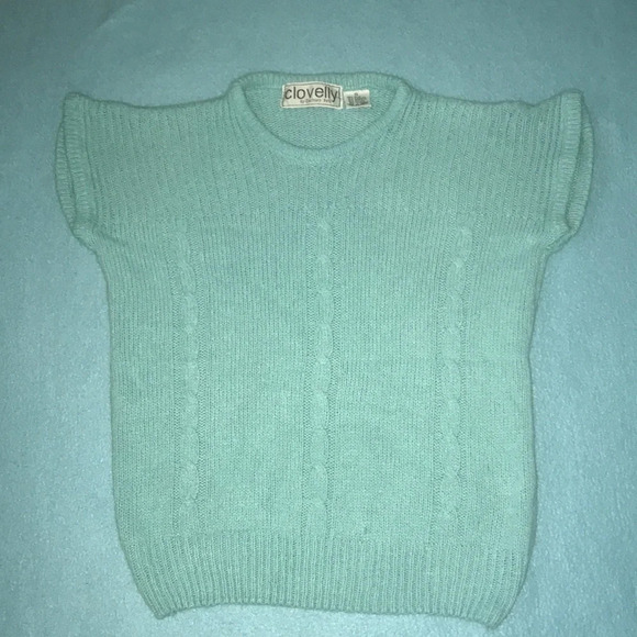 CLOVELLY By Zachary Belil  silk angora blend knit sweater short sleeves size S - Picture 1 of 7